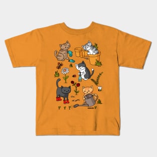 Gardening Cats Kids T-Shirt